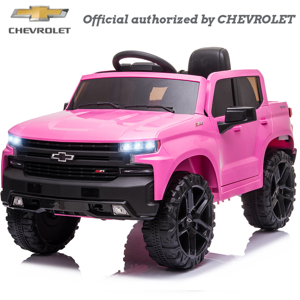 12V Kids Ride On Car Truck with Remote Control, Chevrolet Silverado Electric Cars for Girls Boys, Q2