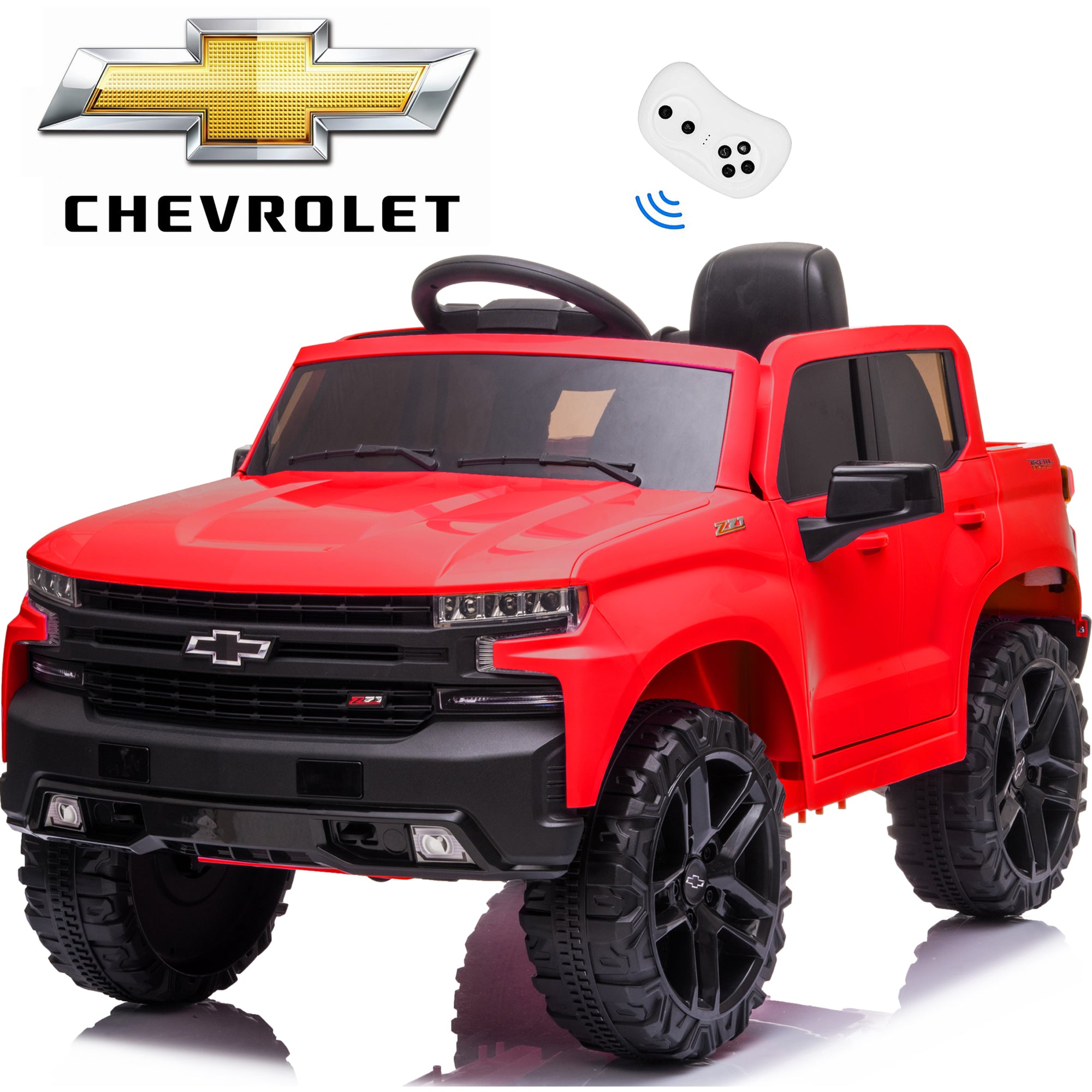 Kids 12 V Chevrolet Silverado Ride On Car with Remote Control, W04