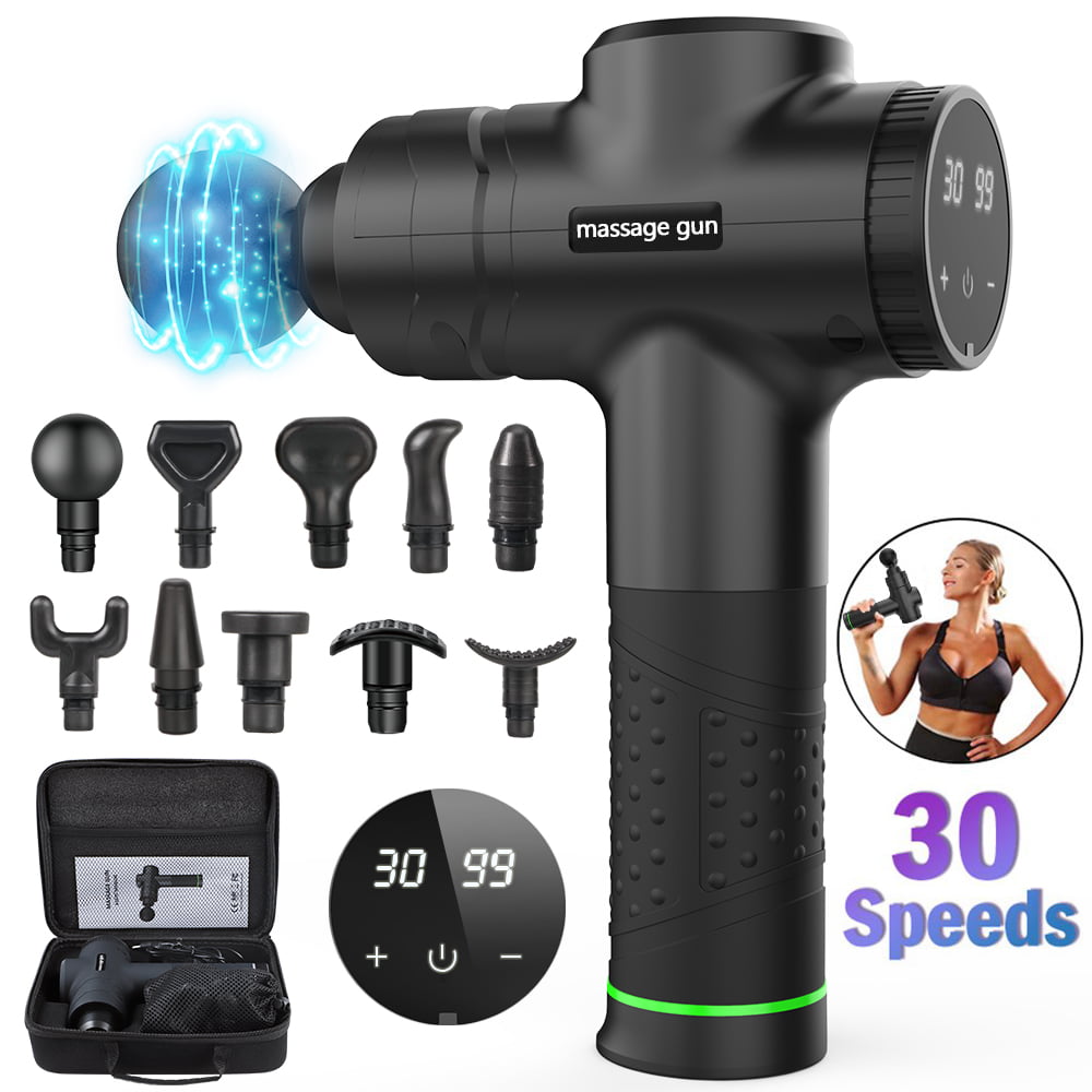 Massage Gun Deep Tissue Percussion Muscle Massager for Pain Relief, Handheld Electric Body Massager with 30 Speeds, 10 Heads, Comfortable Muscle Soreness Relieves Massager Gunslider_item_3