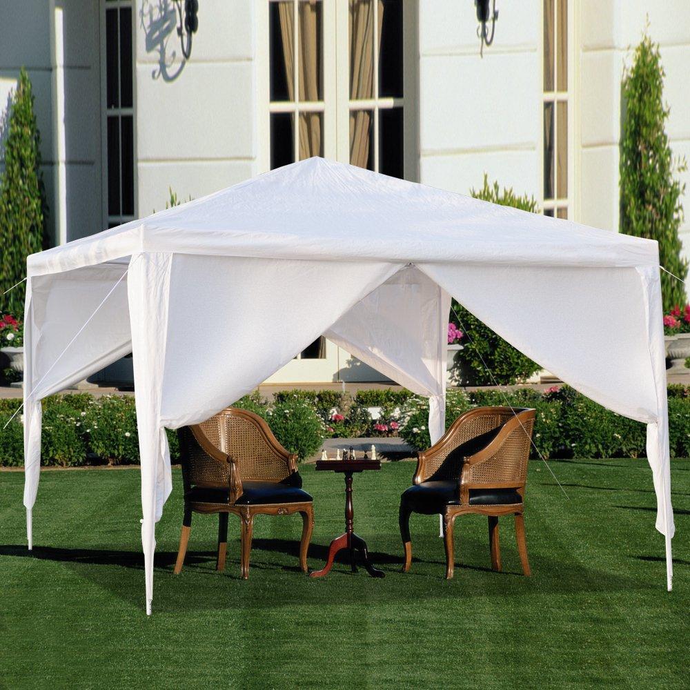 Backyard Canopy Tents, 10' x 10' Outdoor Party Tent w/ 4 Removable Sidewalls, Outdoor Wedding Canopy Tent Gazebo Tent, Sunshade Shelter for Camping BBQ, L6022